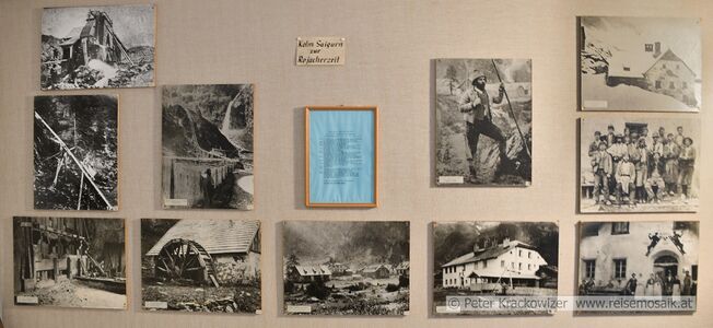 Kolm-Saigurn zur Zeit von Ignaz Rojacher mit verschiedenen Bauten.