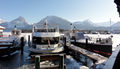Wolfgang Amadeus-Schiff und Kaiser Franz Josef I-Raddampfer im Winterhafen in der Nähe der Schafbergbahn-Talstation