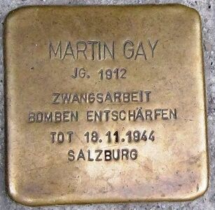 Stolperstein für Martin Gay in der Dreifaltigkeitsgasse Nr. 3