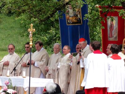Teilnahme von Roman Roither (vierte Pers. v. links) beim 200-jährigen Dekanatsjubiläum im Juni 2012 in Thalgau