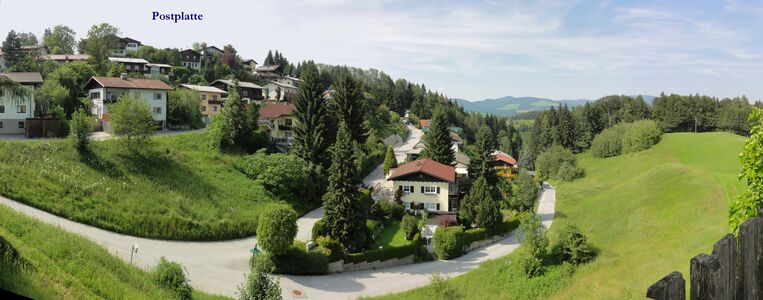 Blick von der Pfarrkirche zur Postplattensiedlung