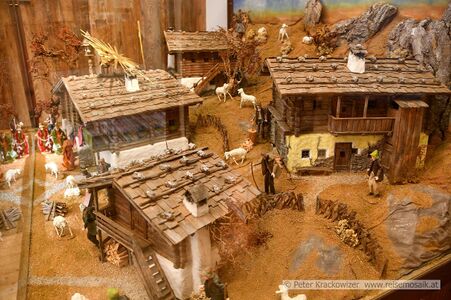 Eine Weihnachtskrippe.