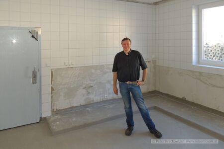 während der Umbauarbeiten, Walter Grüll im August 2012