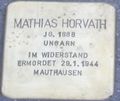 Stolperstein für Mathias Horvath am Südtiroler Platz, Datum der Aufnahme Winter (Jänner) 2015