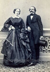 Univ.-Prof. Dr. Friedrich Simony mit seiner Gattin Amalia, geborene Krackowizer; Simony gilt als der Erforscher des Dachsteinmassivs.