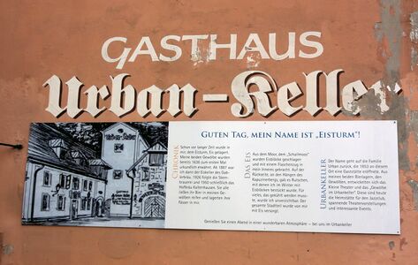 Wandinschrift beim Urbankeller