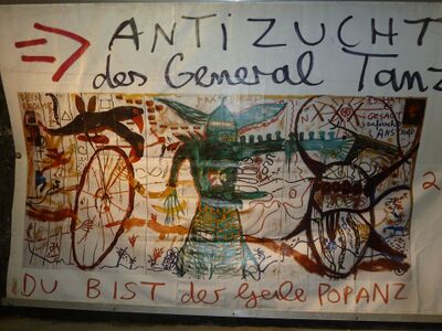Großformatiges Bild des Künstlers Jonathan Meese, Mai 2011