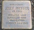 Stolperstein für Josef Pfeffer (* 1912, † 1945); in der Maxglaner Hauptstraße Nr. 50a