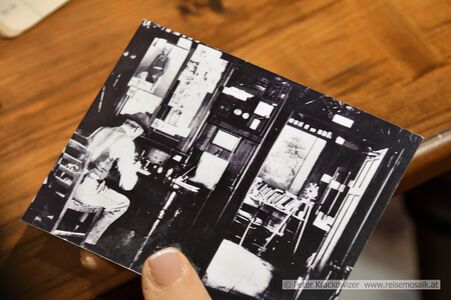 Die Vorlage für den Nachbau des Observatoriums Sonnblick mit einem Wetterwart aus früherer Zeit.