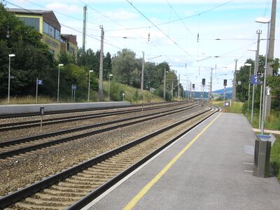 Bahnhof Seekirchen in Blickrichtung Wallersee