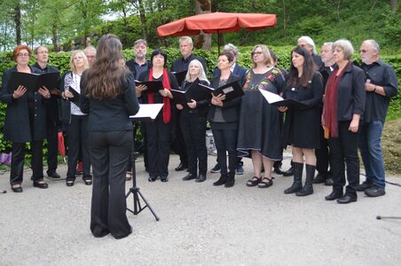 Der Demokratische Chor Braunau singt im Rahmen der Enthüllungsfeier die Mauthausen-Kantate, die aus vier Liedern besteht und von Mikis Theodorakis - inspiriert durch ein Buch des griechischen Autors Iakovos Kambanelis, in dem Leben und Tod im KZ Mauthausen beschrieben werden - komponiert wurde.