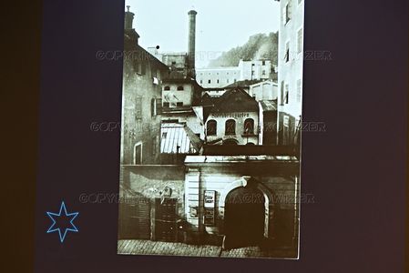 die Sternbrauerei um 1900, Blick von der Salzburger Griesgasse Richtung Getreidegasse