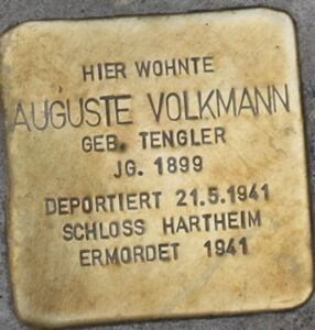 Stolperstein für Auguste Volkmann in der Müllner Hauptstraße Nr. 2
