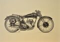 eine Motorradzeichnung von Helmut Krackowizer, eine Rudge 250 cm²
