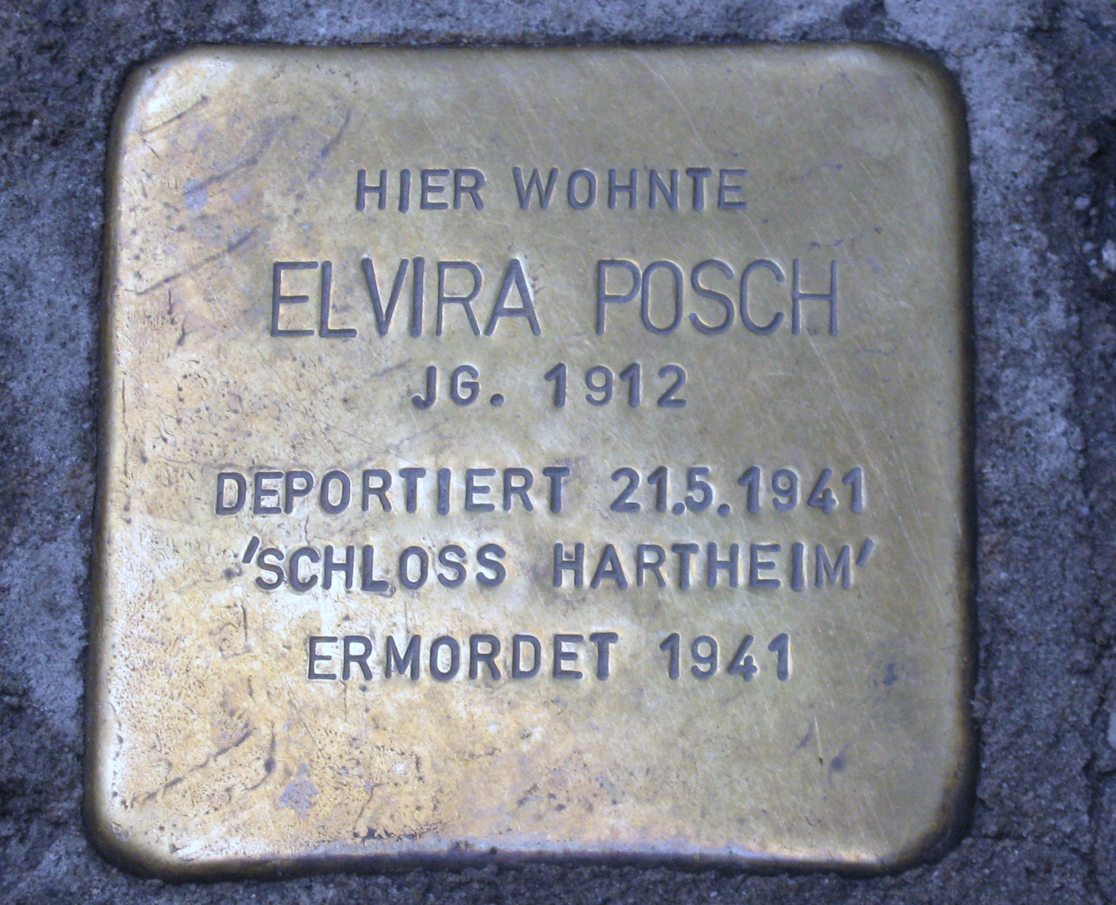 Stolperstein in der Linzer Gasse Nr. 26 für Elvira Posch
