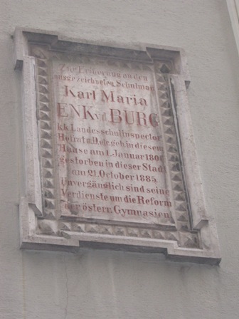 Gedenktafel für Karl Maria Enk von der Burg in der Judengasse
