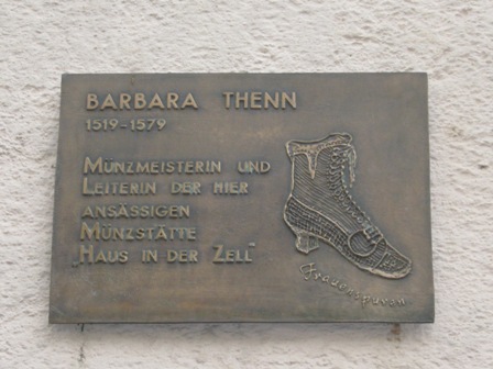 Gedenktafel für Barbara Thenn im Badergässchen