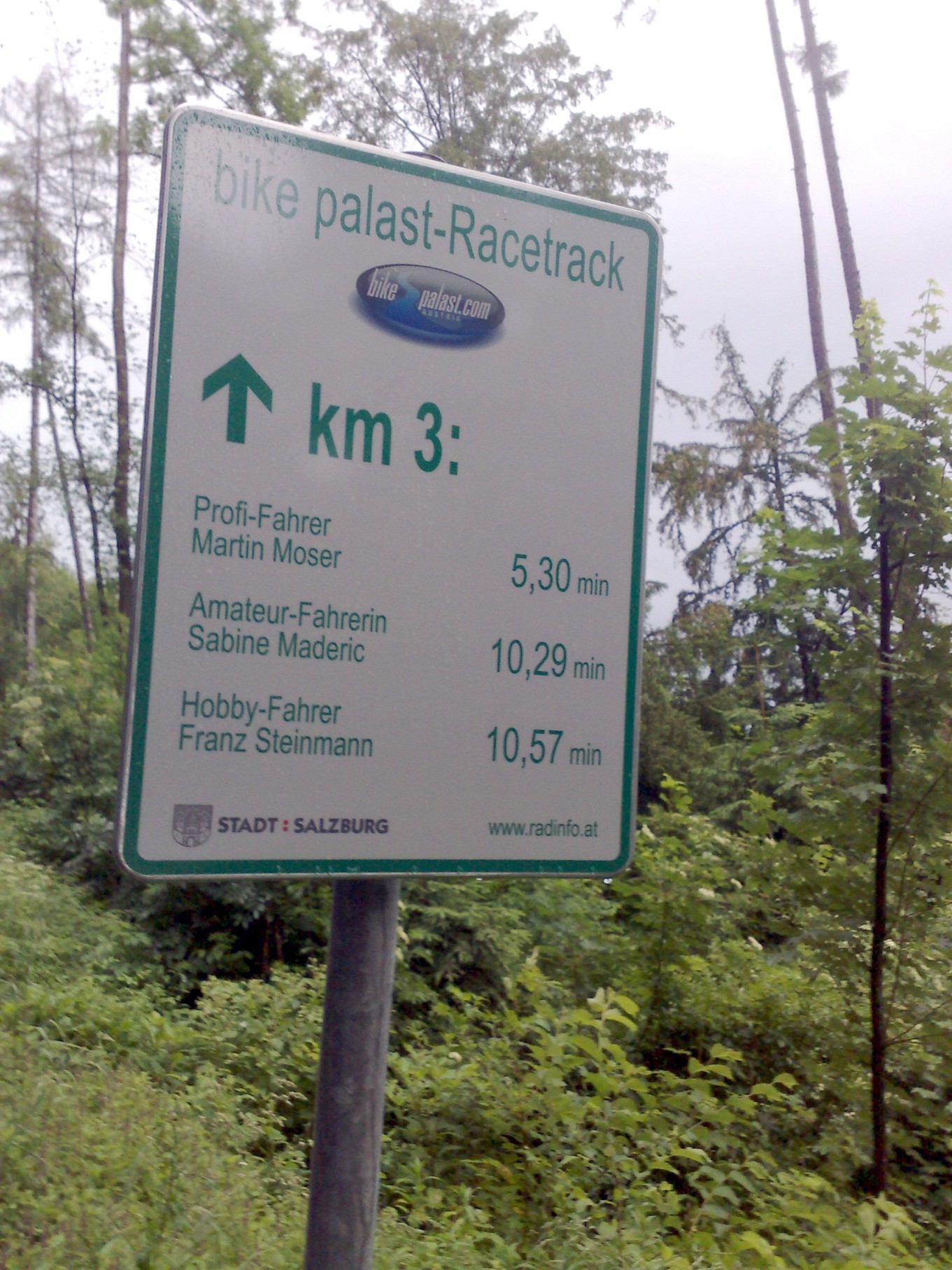 Rad-Infotafel an der Gaisbergstraße