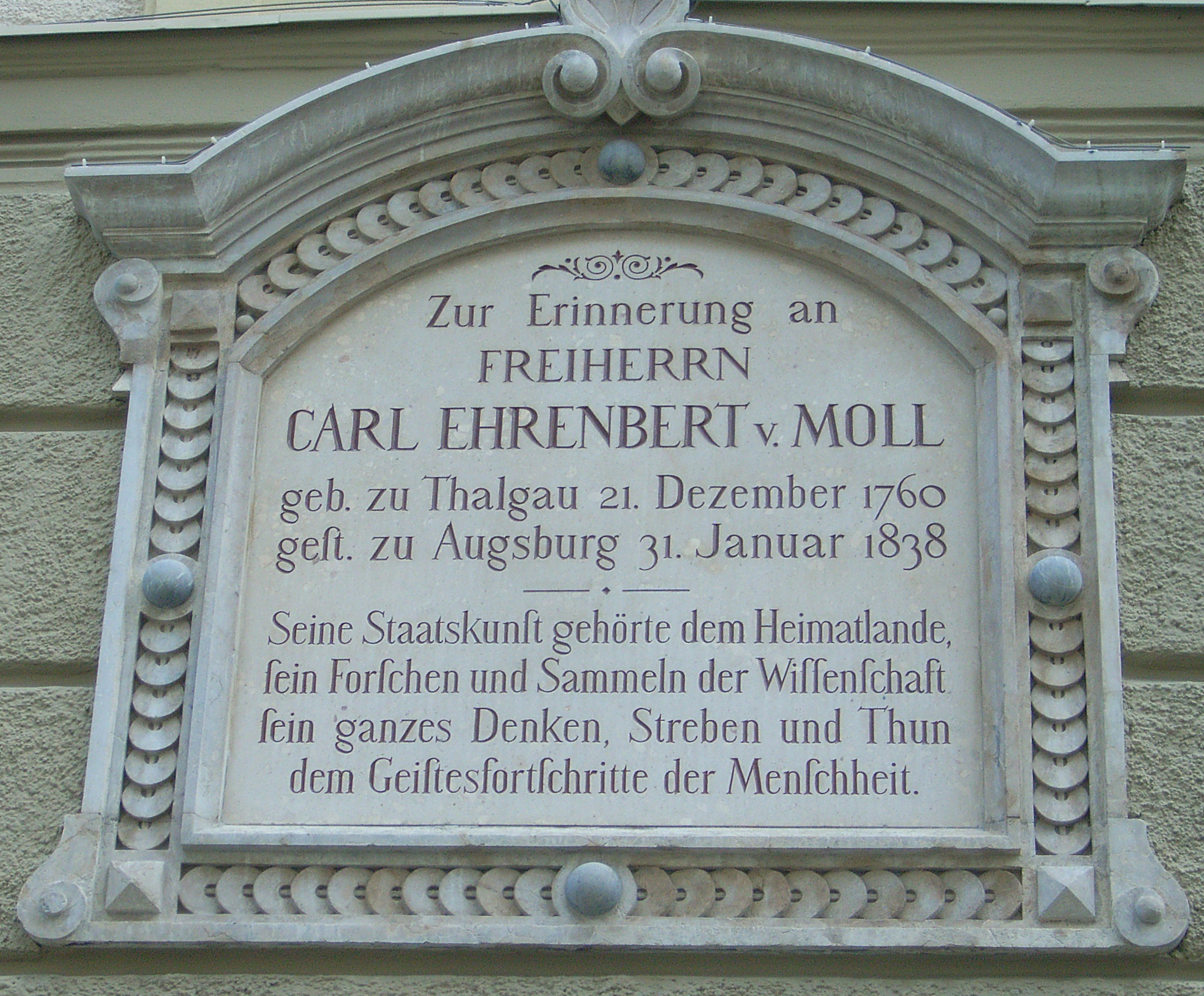 Carl Moll-Tafel an Universitätsplatz in Salzburg